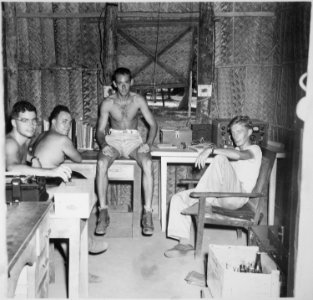 Commo Camp Y. Commo officers. Trincomallee, Ceylon, July 24, 1945. - NARA - 540051