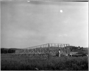 Coosa Valley, Alabama. Beginning construction of bunk house at Childersburg. - NARA - 522593