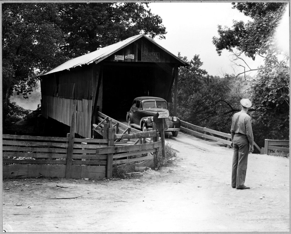 Coosa Valley, Alabama. Covered bridge entrance to reservation - Childersburg. - NARA - 522655