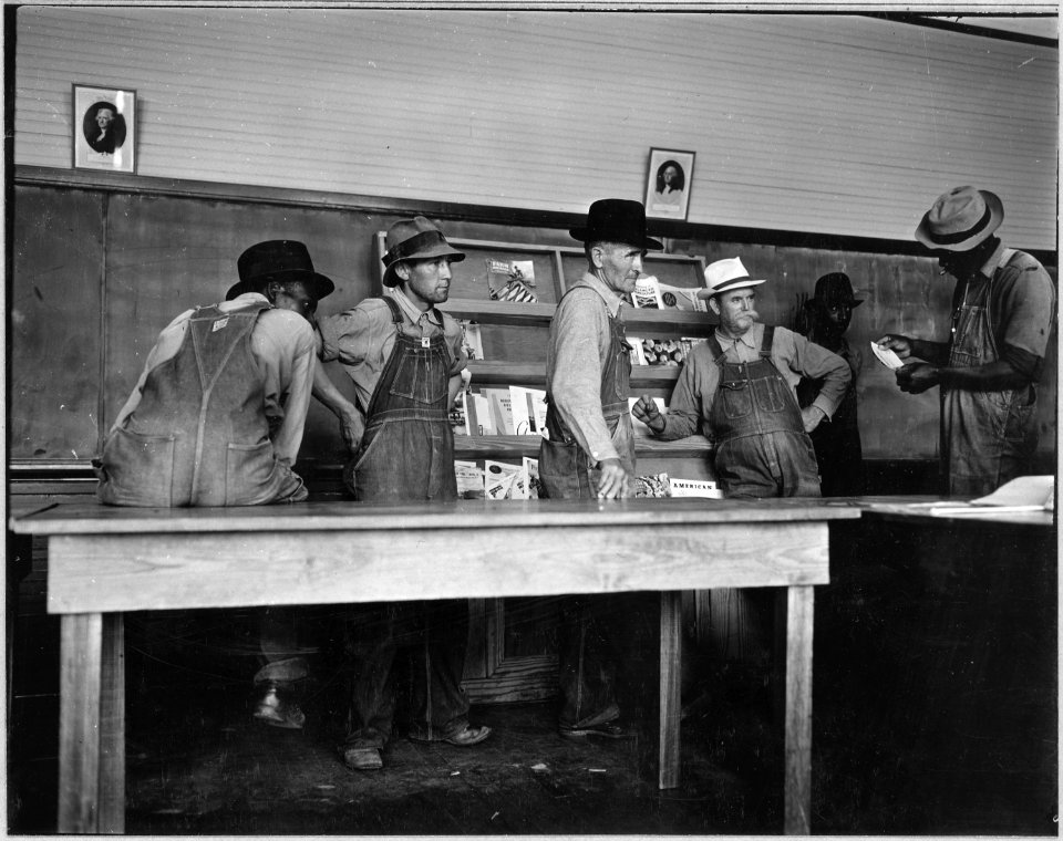 Coosa Valley, Alabama. Farmers wait in line for AAA checks - NARA - 522667