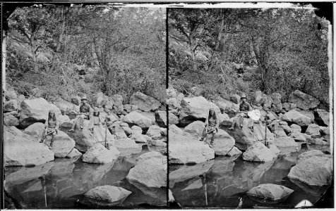Coyotero Apache Scouts at Apache Lake, Sierra Blanca Range, Arizona 1873 - NARA - 519726