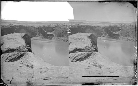 Colorado River. Glen Canyon, possibly a sandbar on the river. Old nos. 291, 399, 775. - NARA - 517955 photo