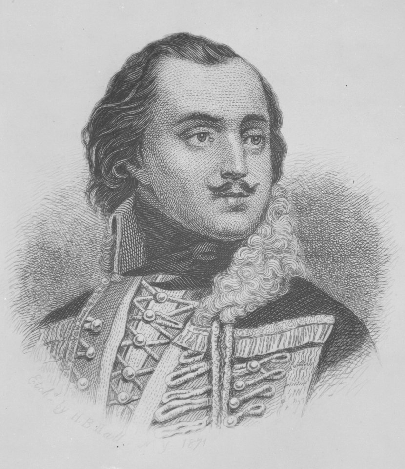 Count Casimir Pulaski. Copy of engraving by H. B. Hall, published 1871., ca. 1900 - 1982 - NARA - 530955