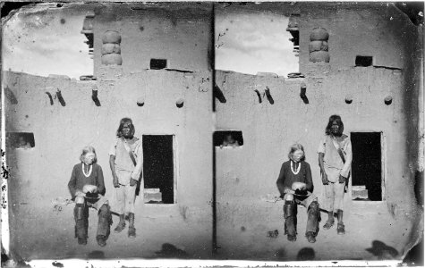 Curbsites (^) of the Zuni Pueblos Albino and Zuni Indians New Mexico 1873 - NARA - 519774 photo