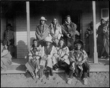 Crow Tribe, Principal Chief (1. Pretty Eagle, Principal Chief,2. Bull Nose, 3. Spotted Horse, 4. Enemy Hunter, 5.... - NARA - 533060 photo