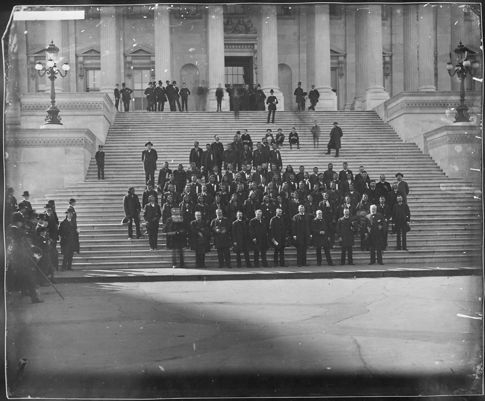 Dakota delegation on steps of the U.S Capitol Building. - NARA - 523639