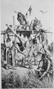 Dakota scaffold burial, 1880 - NARA - 530917
