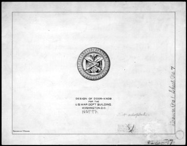Design of Doorknob for the U.S. War Department Building - NARA - 305859