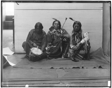 Delegation, Wooden Lance (Kiowa), Apache John (Apache), and Big Looking Glass (Comanche). - NARA - 523722 photo