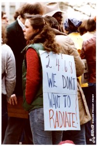 Demonstrators' signs. Anti-nuke rally in Harrisburg, (Pennsylvania) at the Capitol. - NARA - 540020