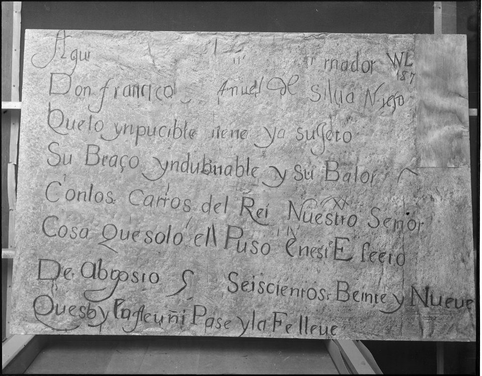 Detail of writing from Inscription Rock, New Mexico - NARA - 523691