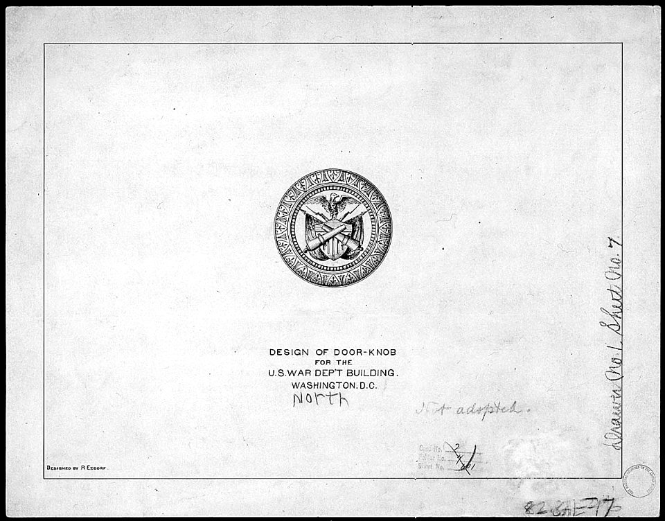 Design of Doorknob for the U.S. War Department Building - NARA - 305859