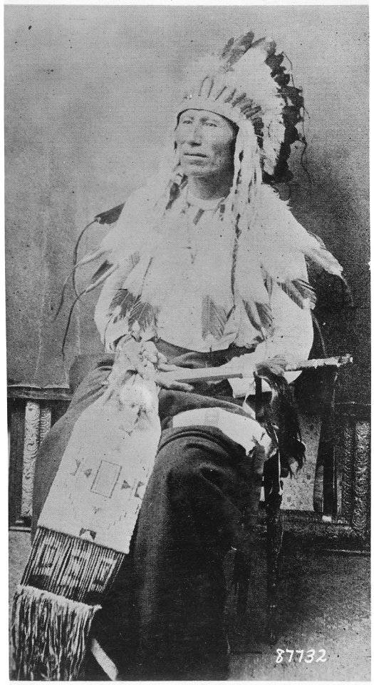 Dull Knife (Tah-me-la-pash-me), Chief of Northern Cheyennes at Battle of Little Bighorn, full-length, seated - NARA - 530912
