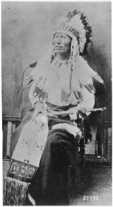Dull Knife (Tah-me-la-pash-me), Chief of Northern Cheyennes at Battle of Little Bighorn, full-length, seated - NARA - 530912