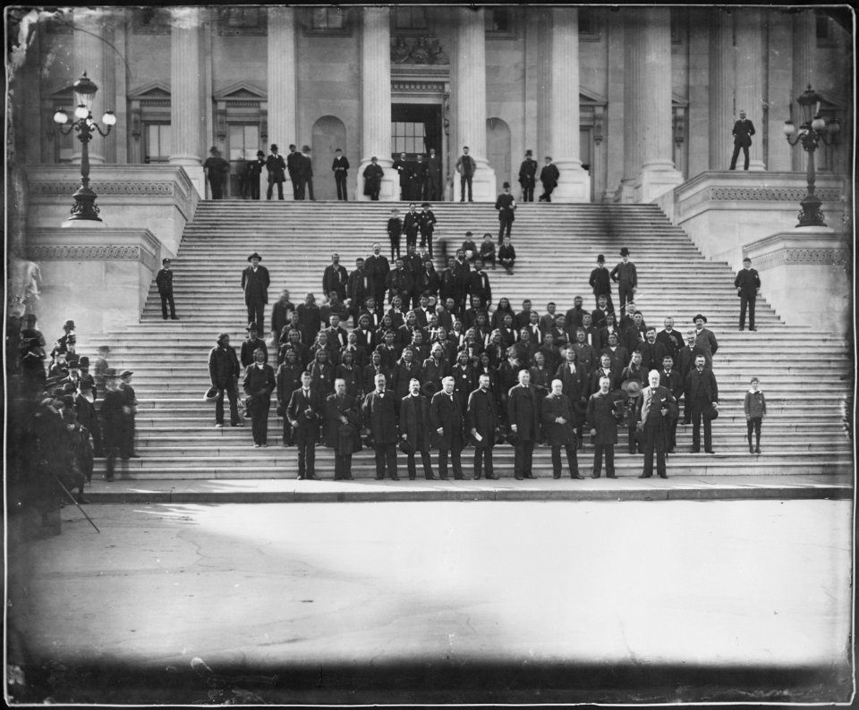 Dakota delegation on steps of the U.S. Capitol Building. - NARA - 523640
