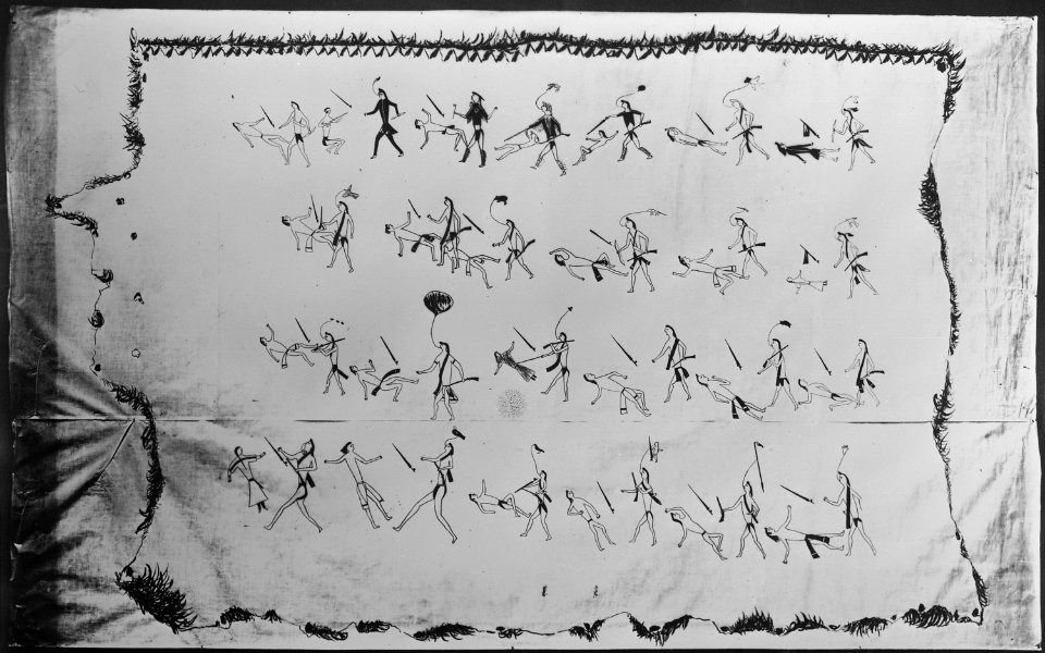 Drawing on buffalo skin - NARA - 523692