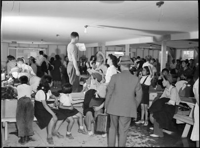 Eden, Idaho. Newly arrived evacuees from the assembly center at Puyallup, Washington, are registere . . . - NARA - 538283