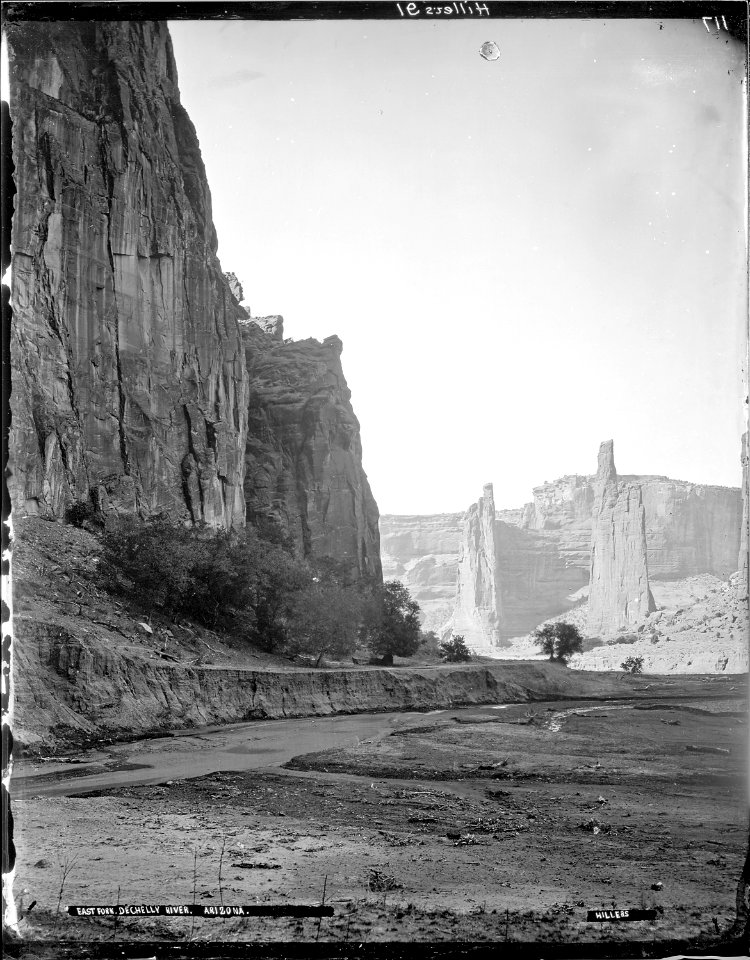 East Fork, De Chelly River, Arizona. Hillers photo. Captains of the Canyon, De Chelly Canyon, - NARA - 517765