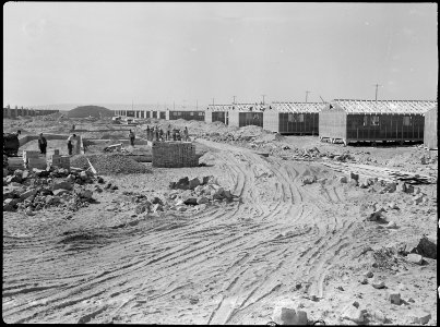 Eden, Idaho. A panorama view of the Minidoka War Relocation Authority center. This view, taken fro . . . - NARA - 538296