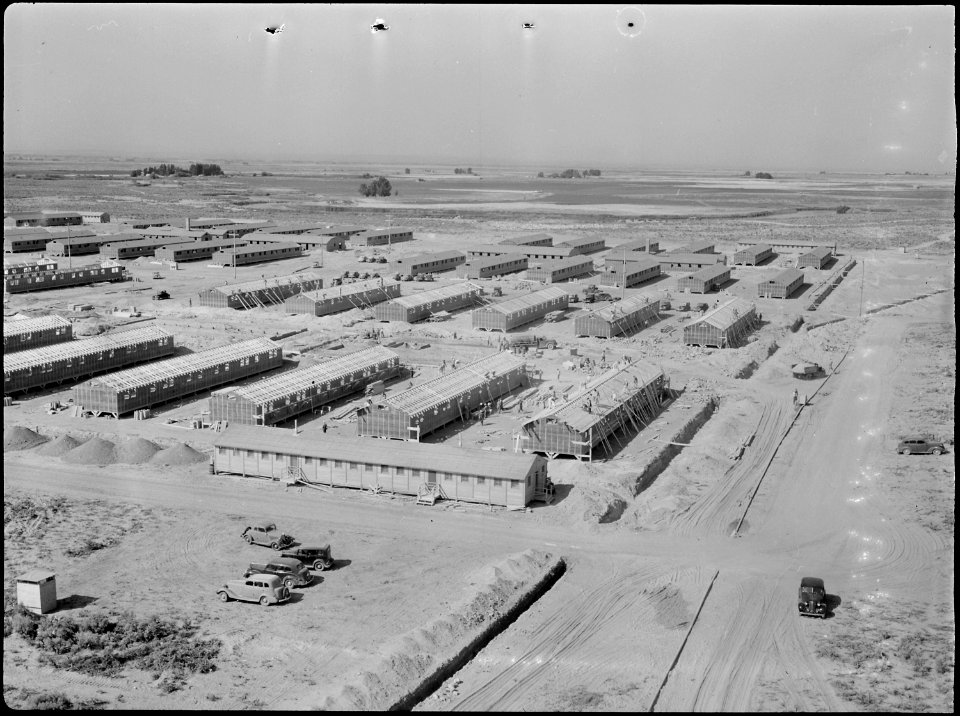 Eden, Idaho. A panorama view of the Minidoka War Relocation Authority center. This view taken from . . . - NARA - 538299