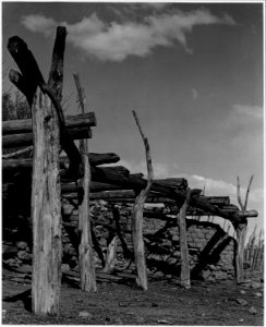 El Cerrito, San Miguel County, New Mexico. Details of walls and fences. - NARA - 521165 photo