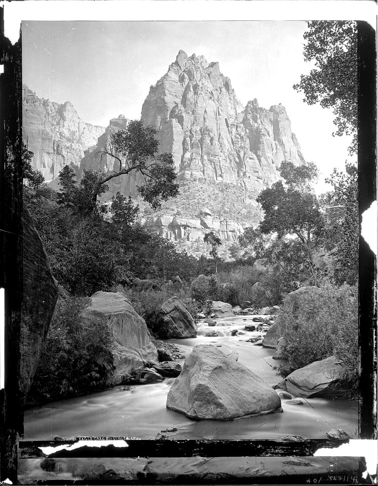 Eagle Crag, Rio Virgin, Utah. Old No. 104. Zion National Park^ R.T. Evans., 1871 - 1878 - NARA - 517754