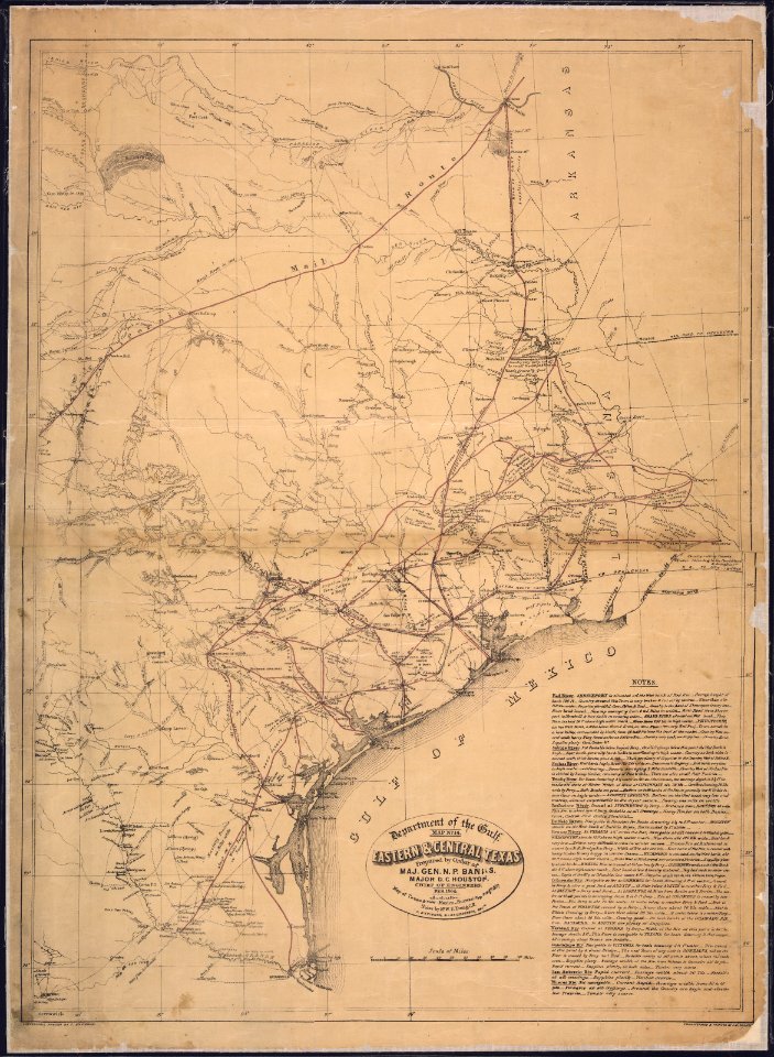 Eastern & Central Texas, Prepared by Order of Maj. Gen. N.P. Banks. Major D.C. Houston, Chief of Engineers, Feb.... - NARA - 306070