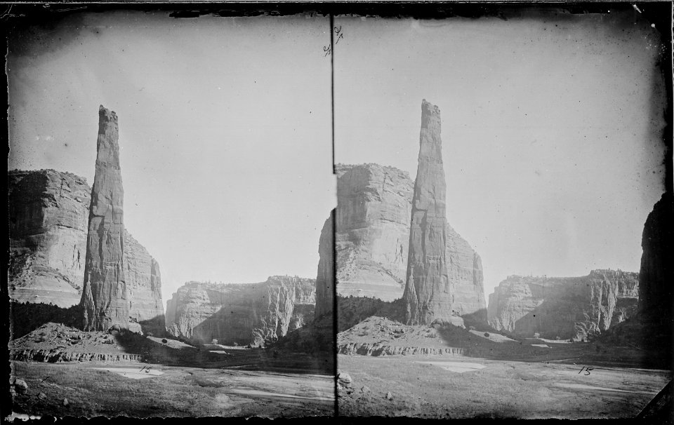 Explorer's Column, Canyon De Chelle, 900 feet, Arizona 1873 New Mexico - NARA - 519740