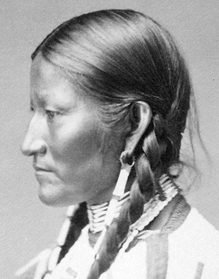 Face detail, Wife of Spotted Tail. Brule Sioux, 1872 - NARA - 518971 (cropped)