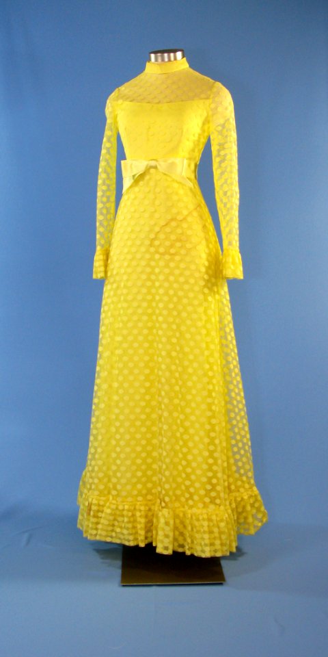 First Lady Betty Ford's lemon yellow polka dot gown