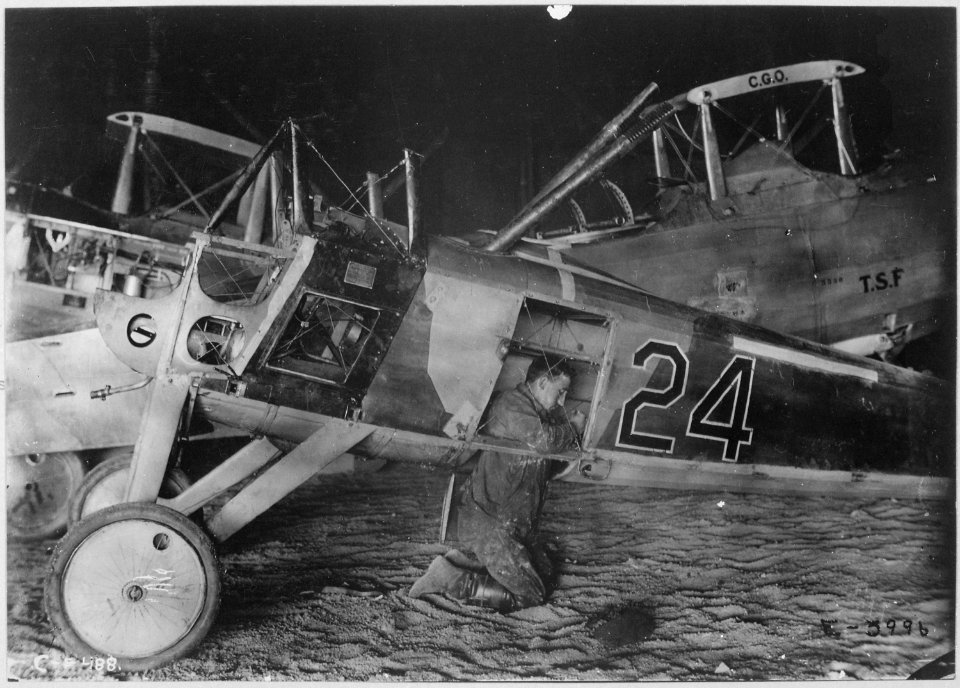 First Air Depot-Process of repairing damaged planes. Colombey, France, circa 1918. Air Service Photographic Section.... - NARA - 512860