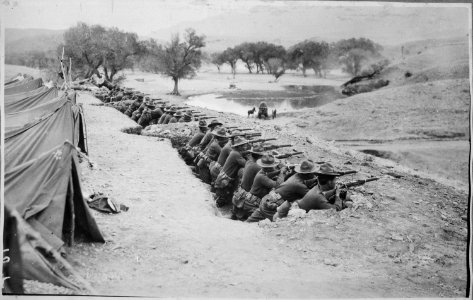 En route with the American Field Headquarters from El Valle to Las Cruces, Mexico, April 10, 1916. Company A, 6th Infant - NARA - 523005