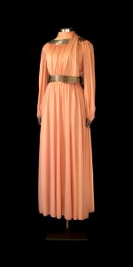 First Lady Betty Ford's pink dress with bugle beads