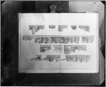 Fragments of wall paintings, Palace of Mitta, Oaxaca, Mexico. - NARA - 523568