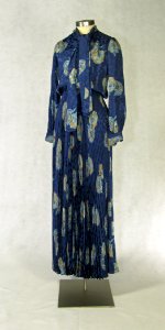First Lady Betty Ford's blue damask gown photo