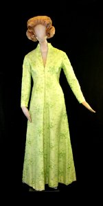 First Lady Betty Ford's green satin gown with embroidery and sequins photo