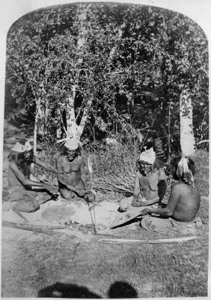 Four Nuaguntit Paiutes gambling, southwestern Nevada, 1873 - NARA - 517732