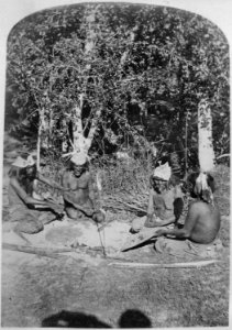 Four Nuaguntit Paiutes gambling, southwestern Nevada, 1873 - NARA - 517732