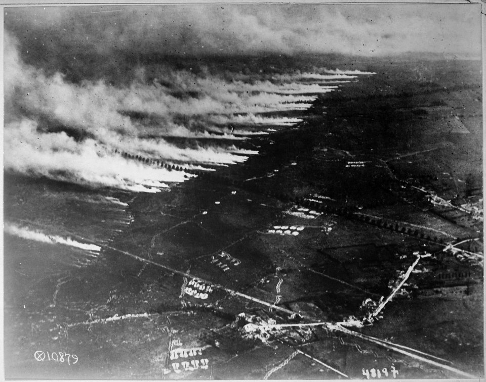 French soldiers using liquid fire to good advantage in front line trenches in France., 1918 - 1919 - NARA - 516482