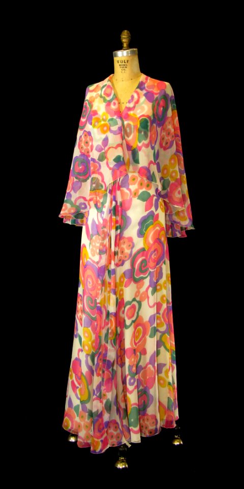 First Lady Betty Ford's colorful chiffon silk gown