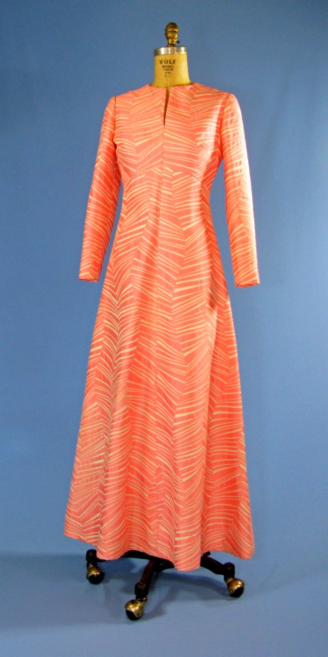 First Lady Betty Ford's pink and white brocade gown