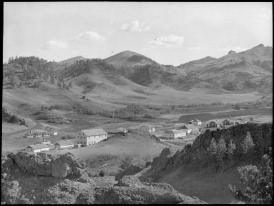 General view of buildings, Rocky Boy Agency, Montana Chippewa, 1936 - NARA - 519168