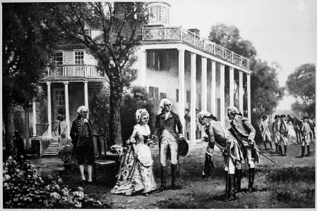George Washington receiving French generals at Mount Vernon - NARA - 512943
