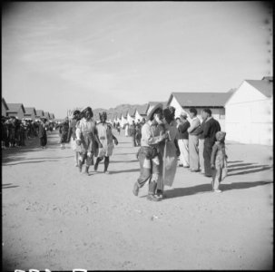 Gila River Relocation Center, Rivers, Arizona. A few of the evacuees who participated in the Harves . . . - NARA - 538595