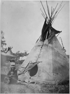 Gabe Gobin, an Indian logger, in front of his home. Tulalip Reservation, Washington, 1916 - NARA - 518929 photo