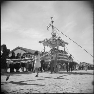 Gila River Relocation Center, Rivers, Arizona. A float in the Harvest Festival Parade held at this . . . - NARA - 538603