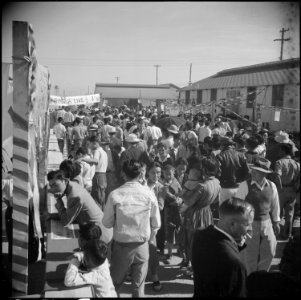 Gila River Relocation Center, Rivers, Arizona. A portion of the large crowd that attended the Harve . . . - NARA - 538661