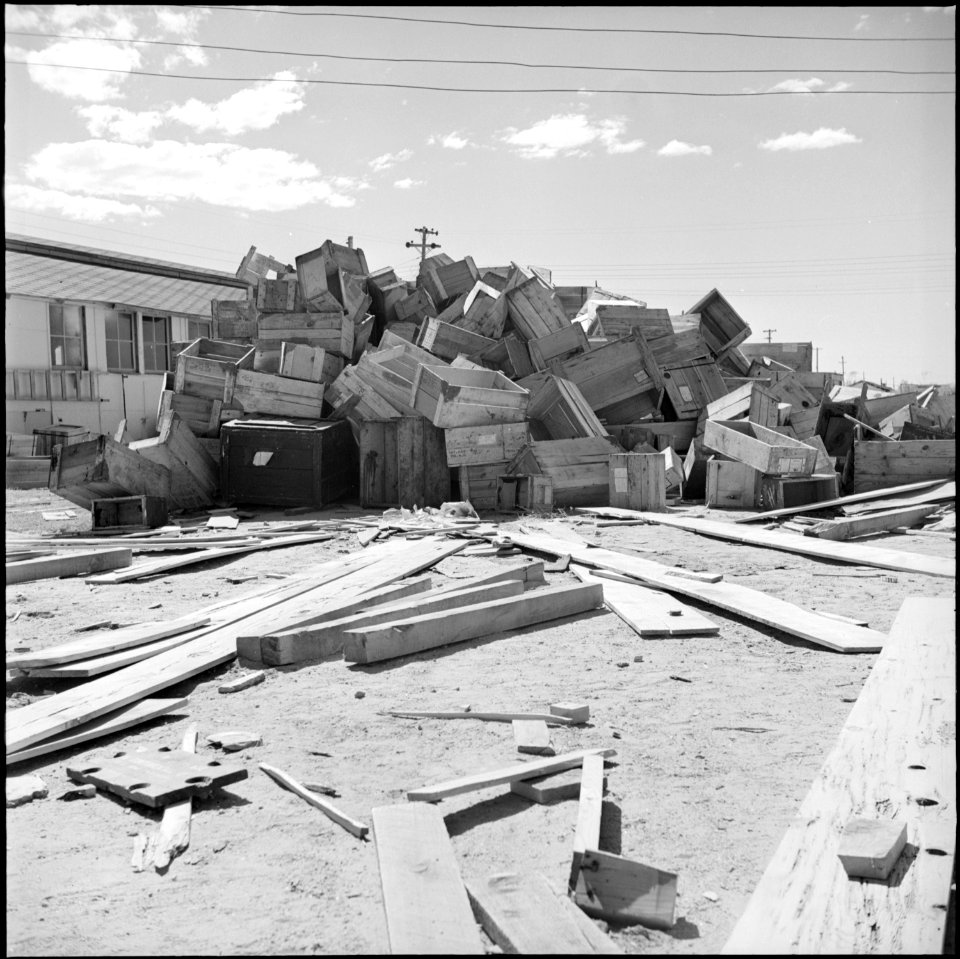 Gila River Relocation Center, Rivers, Arizona. Boxes for packing household goods. On September 15, . . . - NARA - 539838