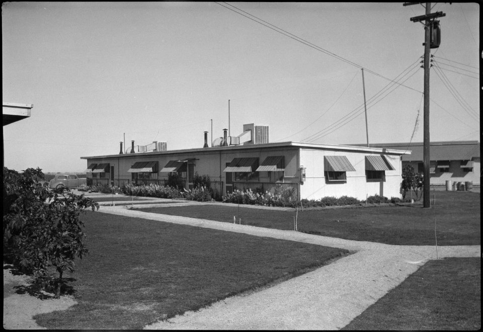 Gila River Relocation Center, Rivers, Arizona. Butte Staff Housing Quarter. - NARA - 539551
