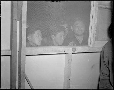 Gila River Relocation Center, Rivers, Arizona. A view at a dance given at camp ^2 to celebrate the . . . - NARA - 538634